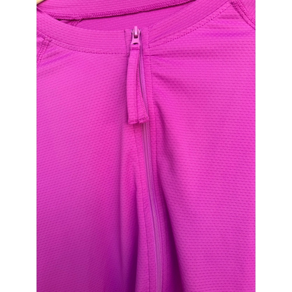 Sol Borne Womens 1X Magenta Purple Quarter Zip Sun Shirt Long Sleeve Side Cinch - Picture 2 of 9